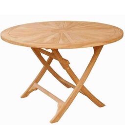 Minster Sun Round Folding Table - Wood - L120 x W120 x H75 cm in Brown - Size: 1 Pack - thumbnail 2