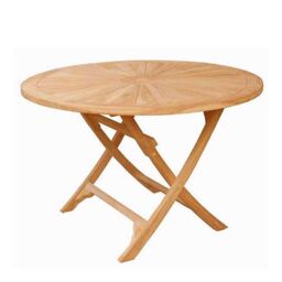 Minster Sun Round Folding Table - Wood - L120 x W120 x H75 cm in Brown - Size: 1 Pack - thumbnail 1