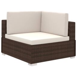 Berkfield Home 8 Piece Garden Lounge Set with Cushions Poly Rattan Brown - thumbnail 3