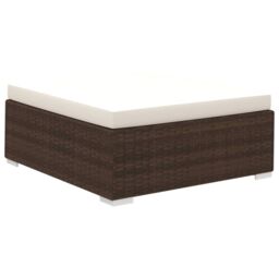 Berkfield Home 8 Piece Garden Lounge Set with Cushions Poly Rattan Brown - thumbnail 5