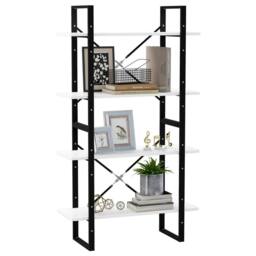 Berkfield Home 4-Tier Book Cabinet White 80x30x140 cm Engineered Wood - Size: 80 x 30 x 140 cm - thumbnail 4