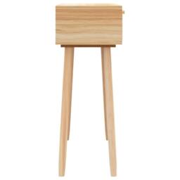 Berkfield Home Decorative Console Table Brown 80x30x75 cm Solid Wood Pine&Natura in Light Tan - Size: 80 x 30 x 75 cm - thumbnail 5