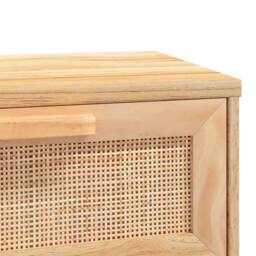 Berkfield Home Decorative Console Table Brown 80x30x75 cm Solid Wood Pine&Natura in Light Tan - Size: 80 x 30 x 75 cm - thumbnail 6