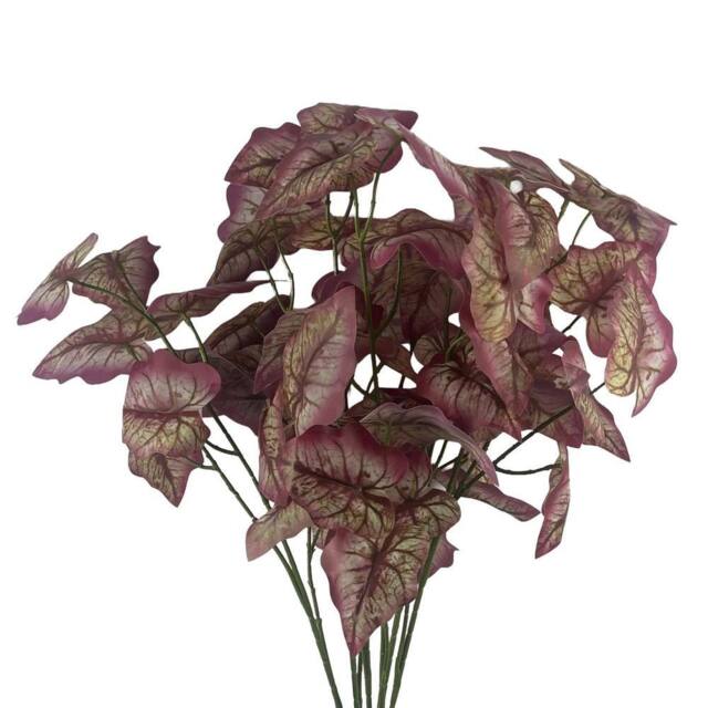 Leaf Artificial Faux Foliage Purple 85cm Realistic Pack of 6 - image 1