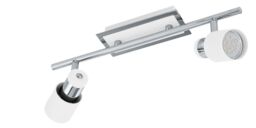 Loops Wall 2 Spot Light Colour Chrome Plated White Steel Bulb GU10 2x5W Included