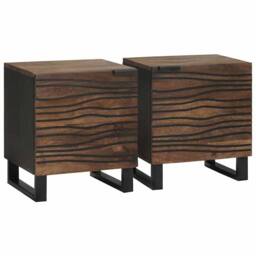 Berkfield Home Bedside Cabinets - 2 Pack, Solid Mango Wood, Dimensions: 40x33.5x46 cm in Brown - thumbnail 2