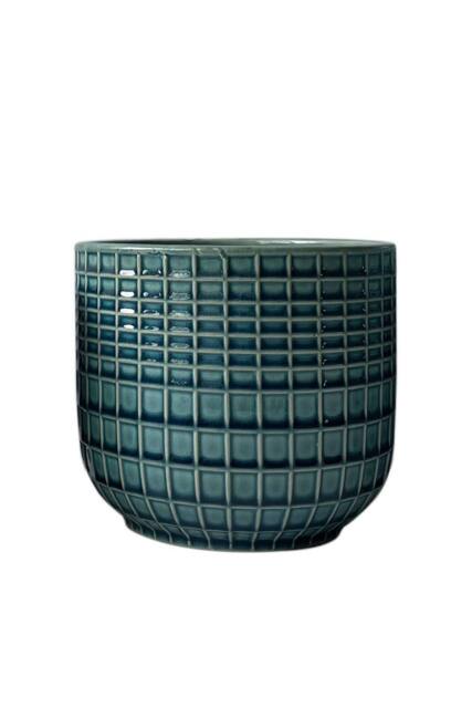 KDMD Hortus Blue Green Braga Pot 15cm H x 17cm Dia - image 1
