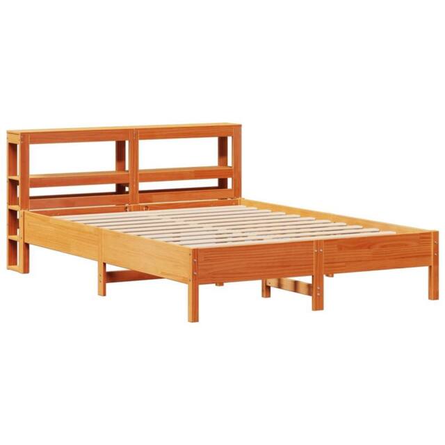 Berkfield Home Decorative Bed Frame without Mattress Wax Brown 135x190 cm Double - image 1