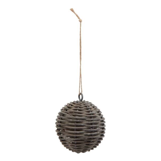 Sostter Handwoven Wicker Christmas Bauble Natural Ornament in Brown - image 1