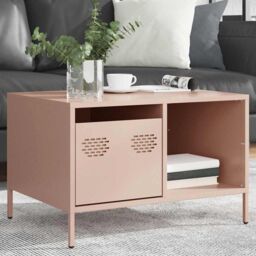 Berkfield Home Coffee Table Pink 68.5x50x43.5 cm Cold-rolled Steel - thumbnail 4