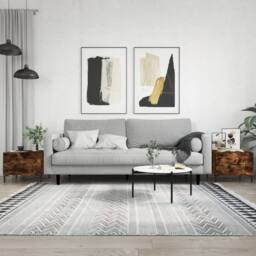 Berkfield Home Coffee Tables 2 pcs Smoked Oak 50x50x40 cm Engineered Wood in Brown - Size: 50 x 50 x 40 cm - thumbnail 2
