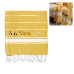 Uniqueful Personalised Turkish Style Cotton Yellow Towel Birthday Gift - thumbnail 3