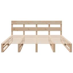 Berkfield Home Beautiful Bed Frame without Mattress 180x200 cm Super King Solid in Natural - thumbnail 5