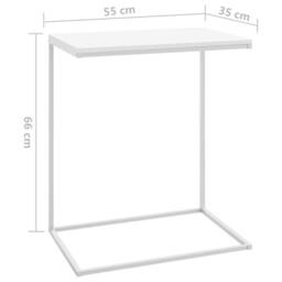 Berkfield Home Side Table White 55x35x66 cm Engineered Wood - Size: 55 x 35 x 66 cm - thumbnail 7