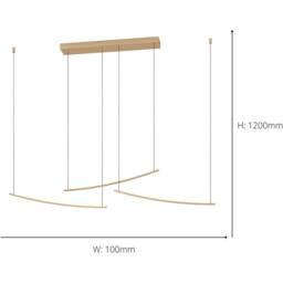 Loops Elegant Matte Brass LED Pendant Ceiling Light for Modern Interiors in Amber - thumbnail 4