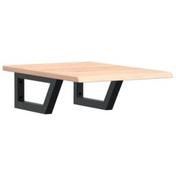 Berkfield Home Basin Shelf Wall Mounted Steel & Solid Wood Oak in Brown - thumbnail 2