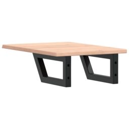 Berkfield Home Basin Shelf Wall Mounted Steel & Solid Wood Oak in Brown - thumbnail 6