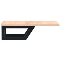 Berkfield Home Basin Shelf Wall Mounted Steel & Solid Wood Oak in Brown - thumbnail 5