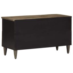 Berkfield Home TV Cabinet Black 80x33x46 cm Solid Wood Mango in Brown - Size: 80 x 33 x 46 cm - thumbnail 5