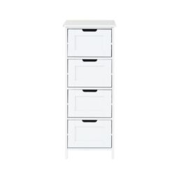 Xample Bathroom Cabinet 4 Drawer Storage Cupboard Free Standing Unit Living Room in White - thumbnail 3