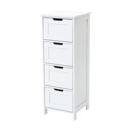 Xample Bathroom Cabinet 4 Drawer Storage Cupboard Free Standing Unit Living Room in White - thumbnail 5