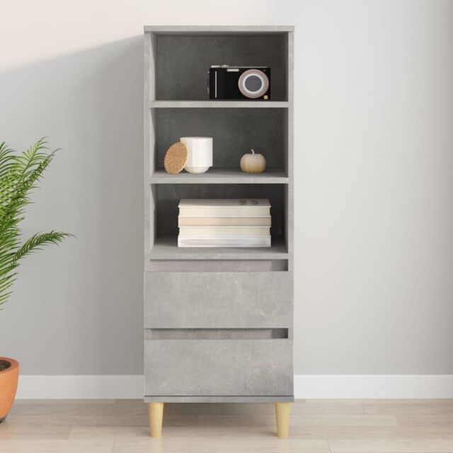 Berkfield Home Highboard Concrete Grey 40x36x110 cm Engineered Wood - Size: 40 x 36 x 110 cm - image 1