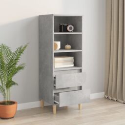 Berkfield Home Highboard Concrete Grey 40x36x110 cm Engineered Wood - Size: 40 x 36 x 110 cm - thumbnail 6