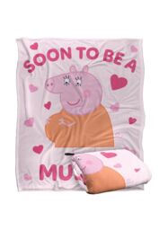 "Hasbro Peppa Pig Mummy Pig Soon To Be Silky Touch Blanket 50"" x 60"" in White" - thumbnail 2