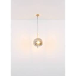 Netlighting Blacky I Globe Pendant Ceiling Light BrassColoured Glass Shade 1x E27 in Gold - thumbnail 5