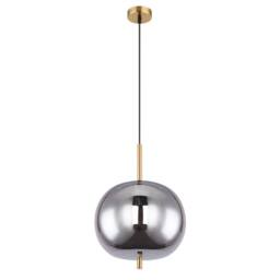 Netlighting Blacky I Globe Pendant Ceiling Light BrassColoured Glass Shade 1x E27 in Gold - thumbnail 2