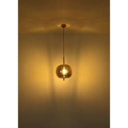 Netlighting Blacky I Globe Pendant Ceiling Light BrassColoured Glass Shade 1x E27 in Gold - thumbnail 4