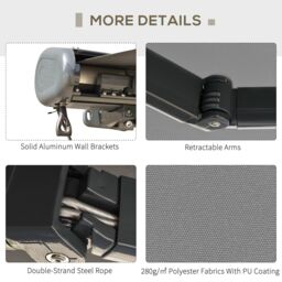 OUTSUNNY lectric Motorised Awning Door Window Shade w/ Cassette Grey - thumbnail 5
