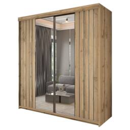 Sliding Wardrobes 4U Monali Sliding Mirror Wardrobe with Drawers & Shelves W150cm in Light Brown - thumbnail 2