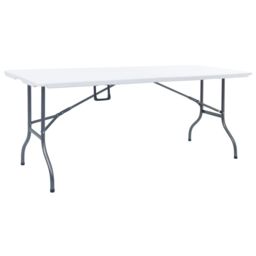 Berkfield Home Folding Garden Table White 180x72x72 cm HDPE - Size: 180 x 72 x 72 cm - thumbnail 1