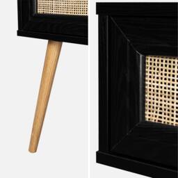sweeek Pair Of Woven Rattan Bedside Tables With Drawer in Black - thumbnail 4