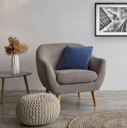 New Edge Blinds Millie Collection Soft Velvet Cushion Cover in Blue - Size: 43 cm x 43 cm - thumbnail 2