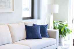 New Edge Blinds Millie Collection Soft Velvet Cushion Cover in Blue - Size: 43 cm x 43 cm - thumbnail 3