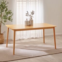 FurnitureboxUK Lynton Large Oak Effect Wooden Dining Table & 6 Millford Chairs in Light Oak - thumbnail 2