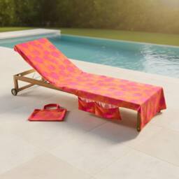 OHS Palm Tree Beach Towel with Bag Quick Dry Absorbent Travel Spa in Orange