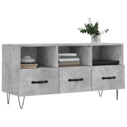 Berkfield Home TV Cabinet Concrete Grey 102x36x50 cm Engineered Wood - Size: 102 x 36 x 50 cm - thumbnail 3