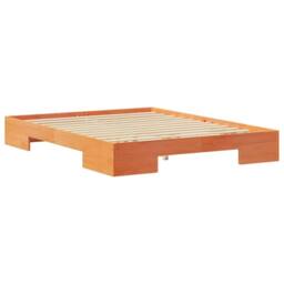 Berkfield Home Floor Bed Frame with Storage Brown 140 x 200 cm Solid pine wood - thumbnail 7