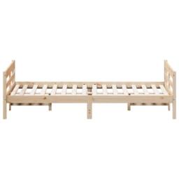 Berkfield Home Beautiful Bed Frame without Mattress 120x200 cm Solid Wood Pine in Natural - Size: Small Double - thumbnail 5