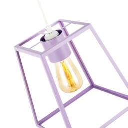 Happy Homewares Industrial Lantern Lamp Shade in Soft Lilac with Square Top & Bottom - thumbnail 3