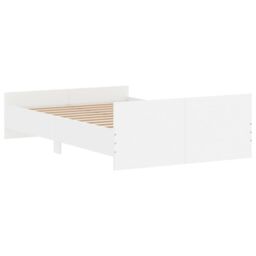 Berkfield Home Bed Frame with Headboard & Footboard White 120x200 cm - Size: Small Double - thumbnail 6