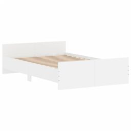 Berkfield Home Bed Frame with Headboard & Footboard White 120x200 cm - Size: Small Double - thumbnail 3