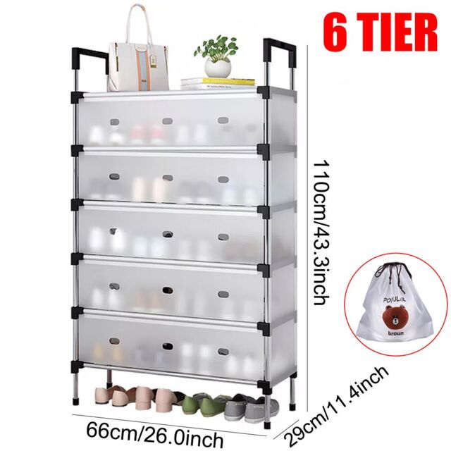 VOGREX 6 Tier Cabinet Storage Organiser Shoe Rack Stand Holder in Black - image 1