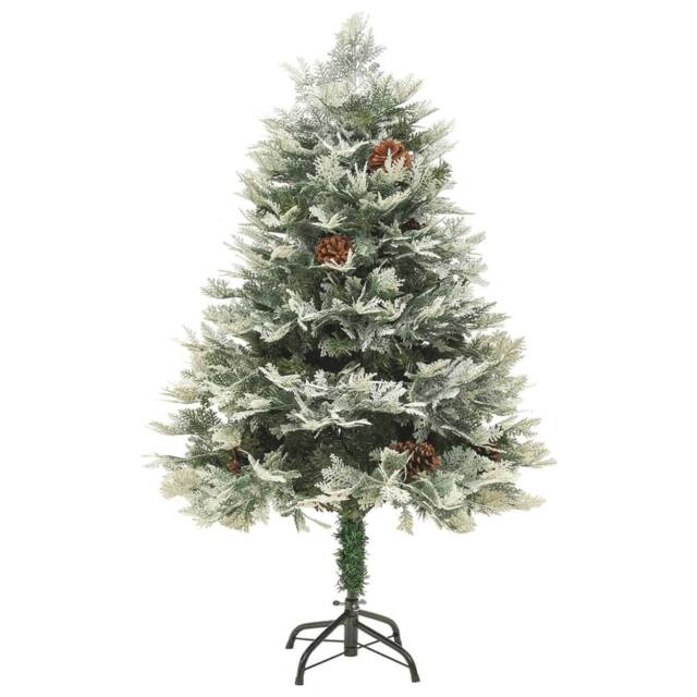 Berkfield Home Pre-lit Christmas Tree with Pine Cones Green 150 cm PVC&PE - image 1
