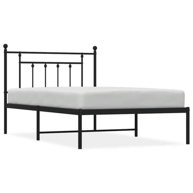 Berkfield Home Metal Bed Frame with Headboard Black 100x200 cm - image 1