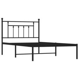 Berkfield Home Metal Bed Frame with Headboard Black 100x200 cm - thumbnail 3