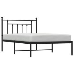Berkfield Home Metal Bed Frame with Headboard Black 100x200 cm - thumbnail 5